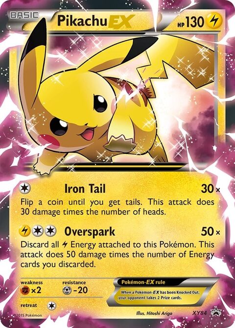 Pikachu EX XY84 trading card